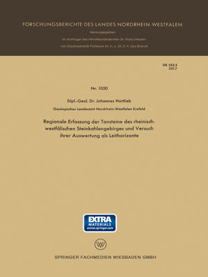 cover image of Regionale Erfassung der Tonsteine des rheinisch-westfälischen Steinkohlengebirges und Versuch ihrer Auswertung als Leithorizonte
